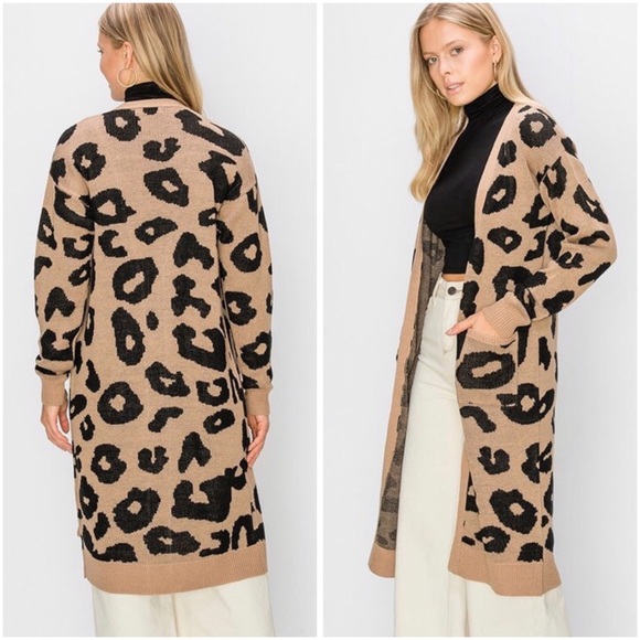 Leopard print longline cardigan - Picture 2 of 7